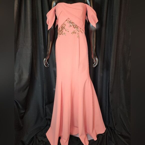NWT Marchesa Notte Coral Gown SZ 6 - Picture 8 of 16